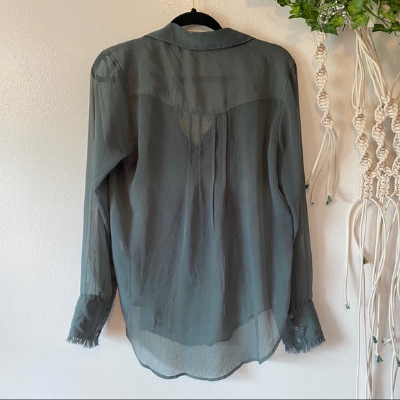 Free People • Sheer Ruffle Button Top - Picture 4 of 7